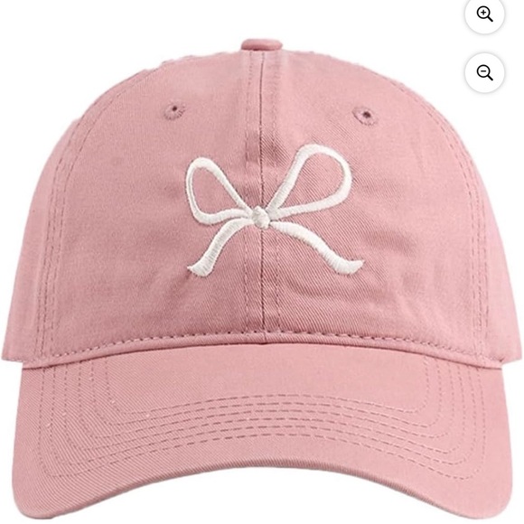Pink  Bow tie Baseball Cap with White Bow NWOT